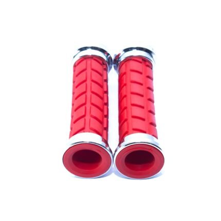 PUÑO GOMA MTB SR-31-03 ROJO TIPO MOTO C CROMADO